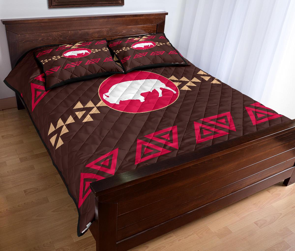 Brown Bison Native American Quilt Bed Set LT10 - Wonder Print Shop