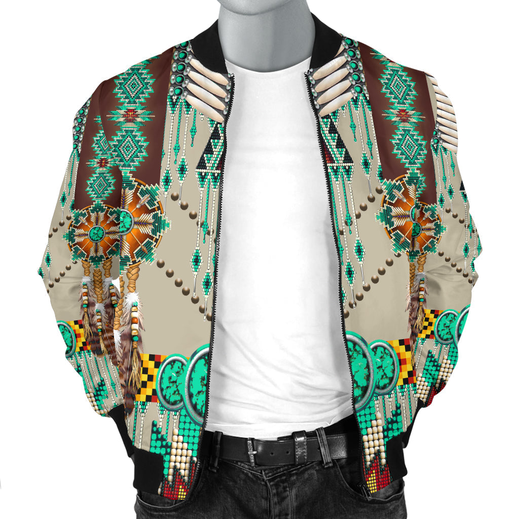 Green Pattern Breastplate Men's Bomber Jacket LT10 - Wonder Print Shop