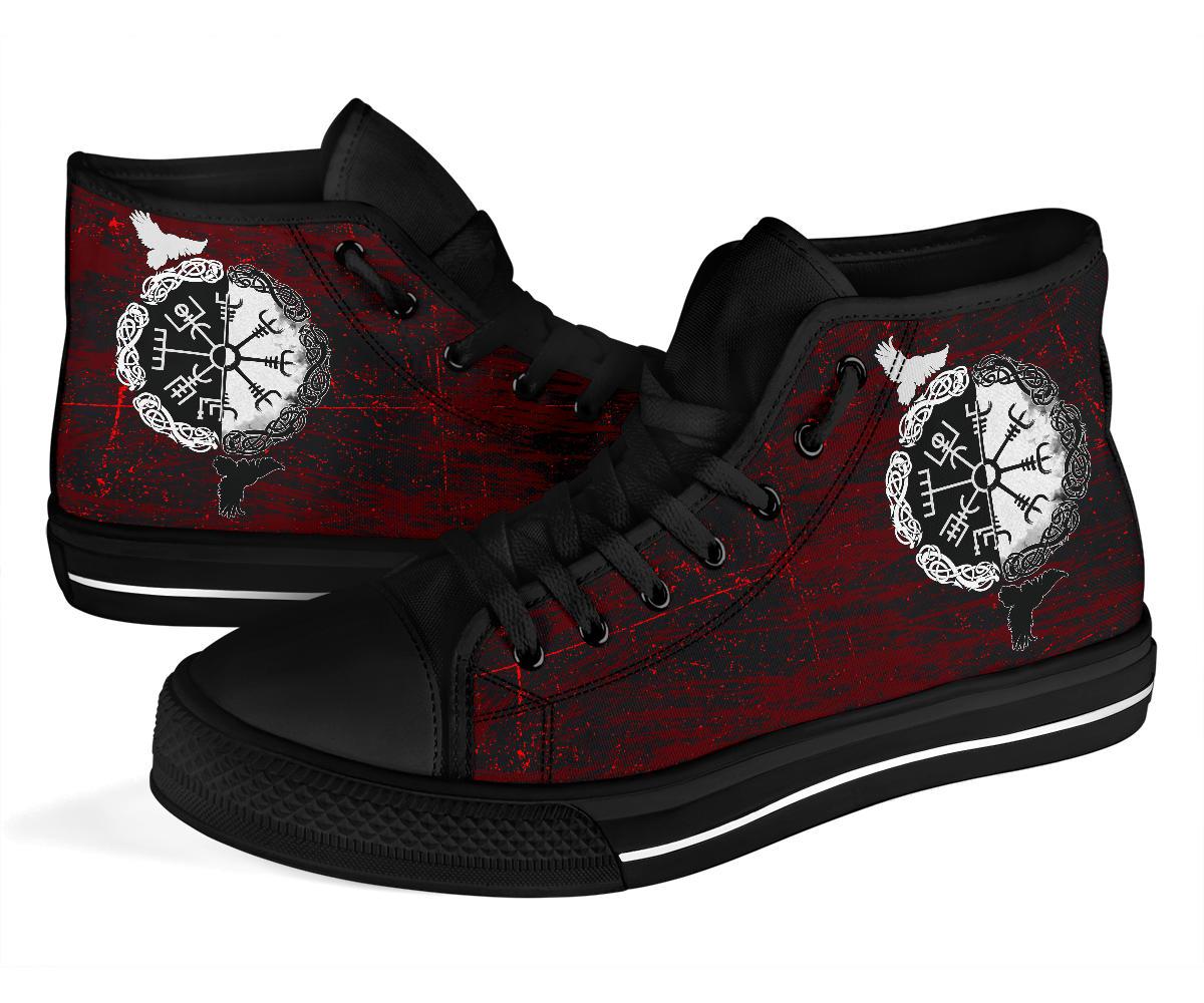 viking-high-top-shoes-raven-of-odin-and-symbol-viking-on-blood-background