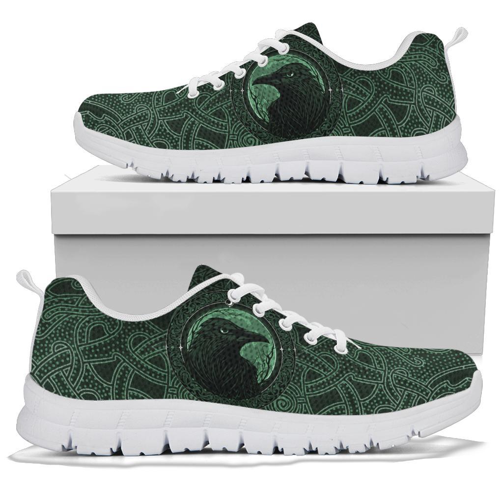 Viking Sneakers, Ethnic Odin Raven Green RLT12 - Wonder Print Shop