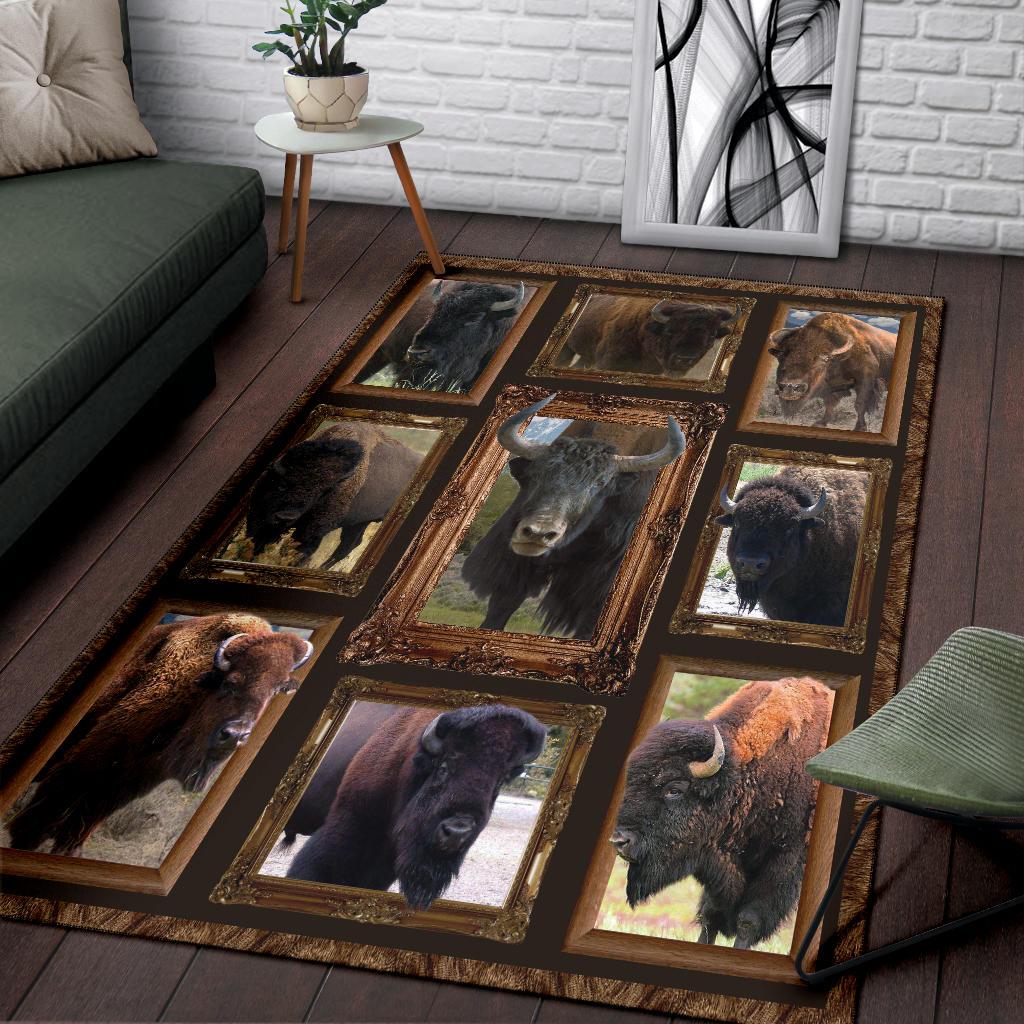 Bison Buffaloes Native American Area Rug LT10 - Wonder Print Shop