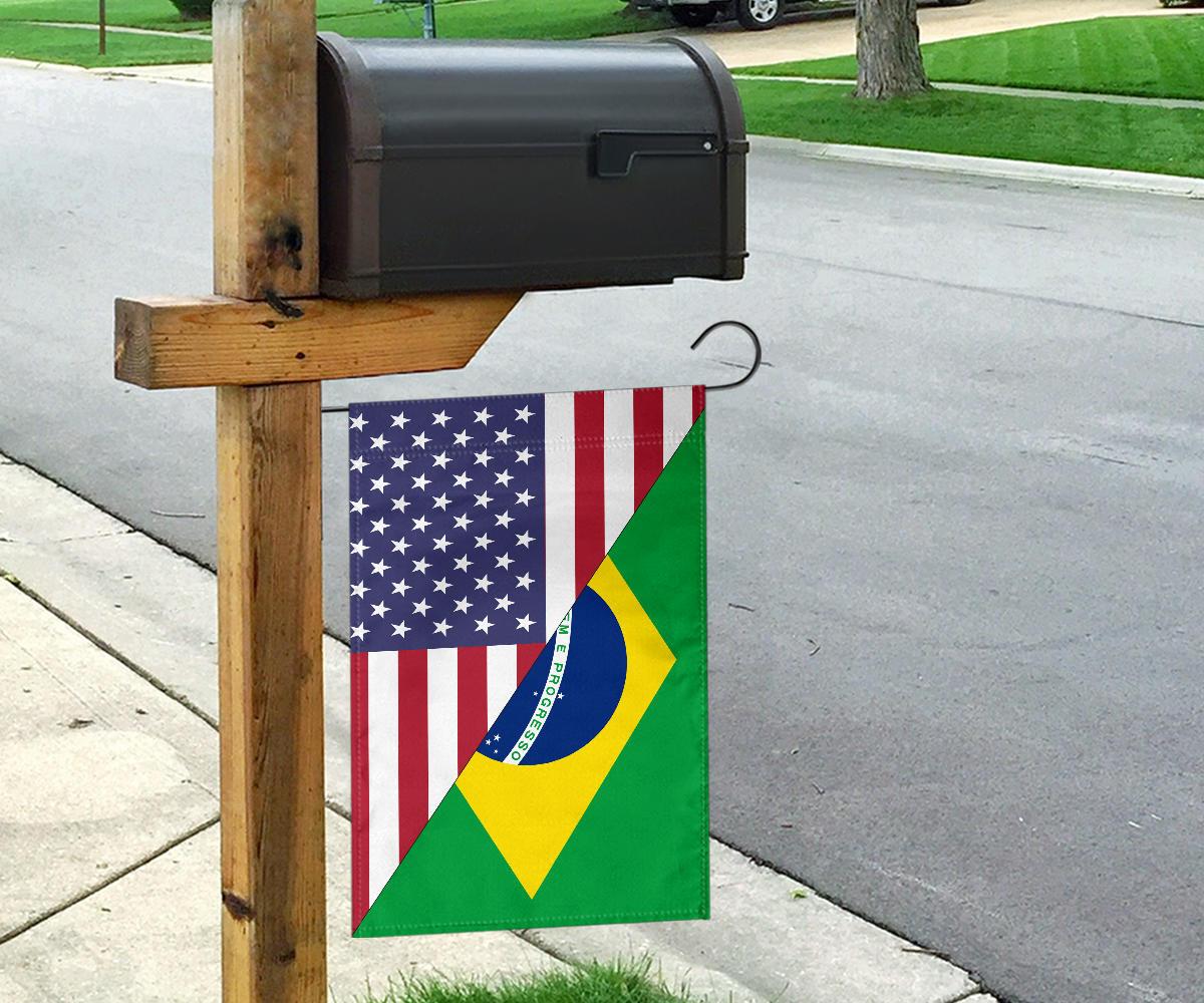 US Flag with Brazil Flag - Wonder Print Shop