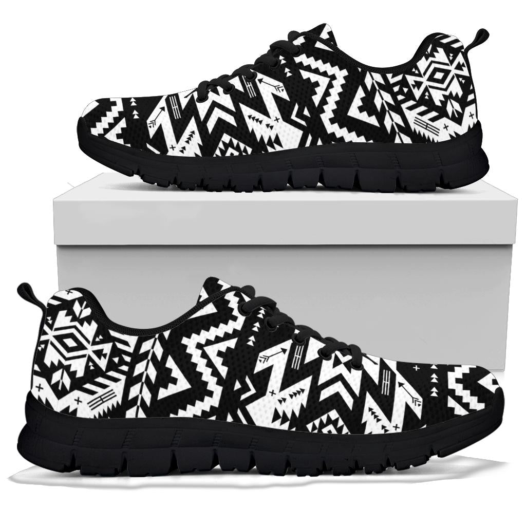 Black Pattern Native American Sneaker LT10 - Wonder Print Shop