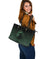 Viking Large Leather Tote Bag, Ethnic Odin Raven Green RLT12 - Wonder Print Shop