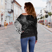 Viking Women's Off Shoulder Sweater - The Raven Of Odin Rune RLT12 - Wonder Print Shop