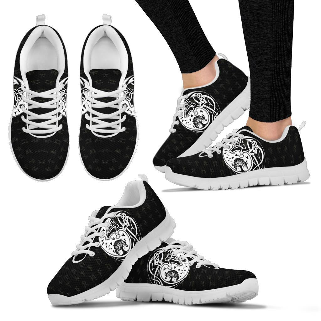 Viking Sneakers, Skoll and Hati Rune Tattoo RLT12 - Wonder Print Shop