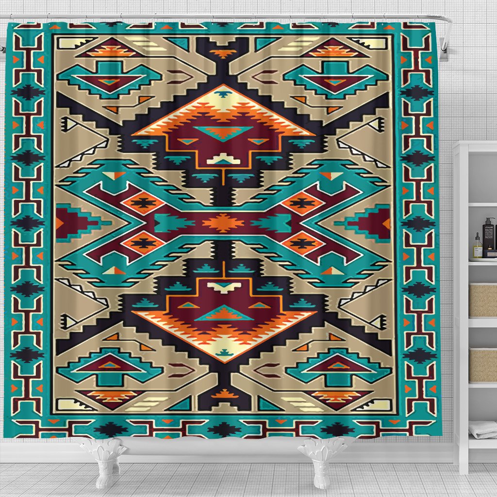 blue-tribe-pattern-native-american-design-shower-curtain