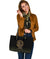 Viking Large Leather Tote Owl Celtic On Triskels Background RLT12 - Wonder Print Shop