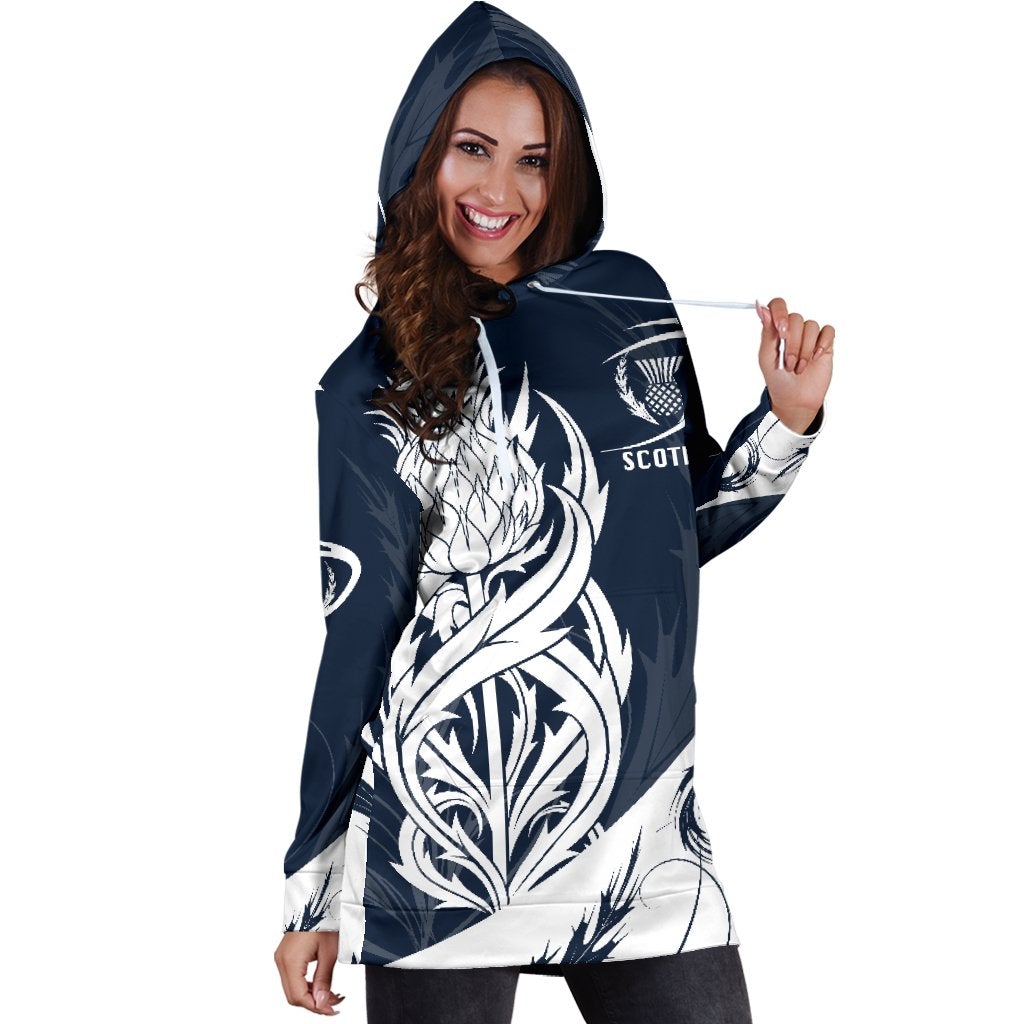 Scottish Rugby Hoodie Dress Thistle Vibes Navy - Wonder Print Shop