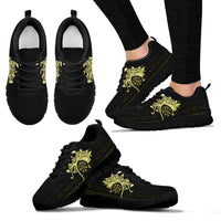 Viking Sneakers, Fenrir Raven and Vegvisir Tattoo Yellow RLT12 - Wonder Print Shop