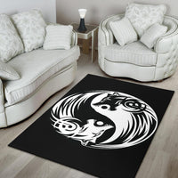Viking Bomber Area Rug Ying Yang Wolf RLT12 - Wonder Print Shop