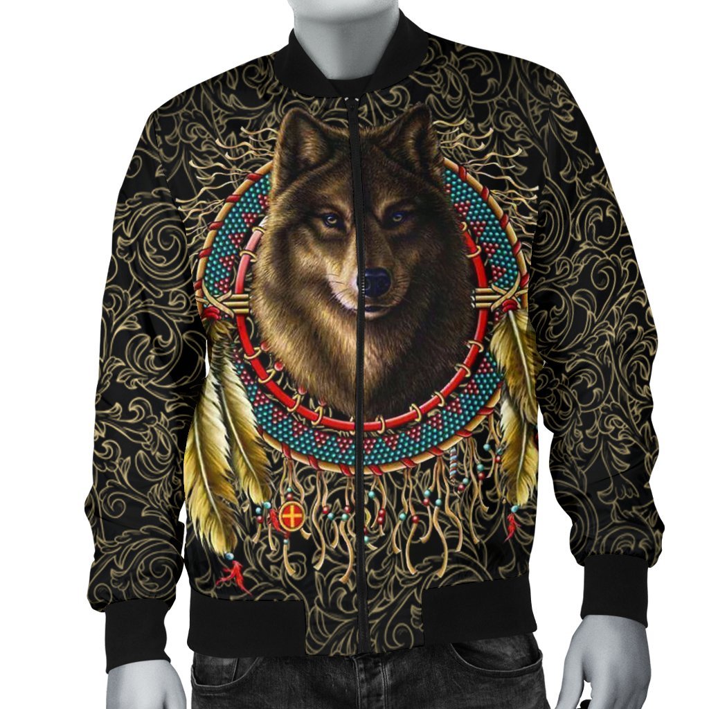 Wolf Warrior Dreamcatcher Exclusive Background Native American Design 3D Bomber Jackets LT10 - Wonder Print Shop