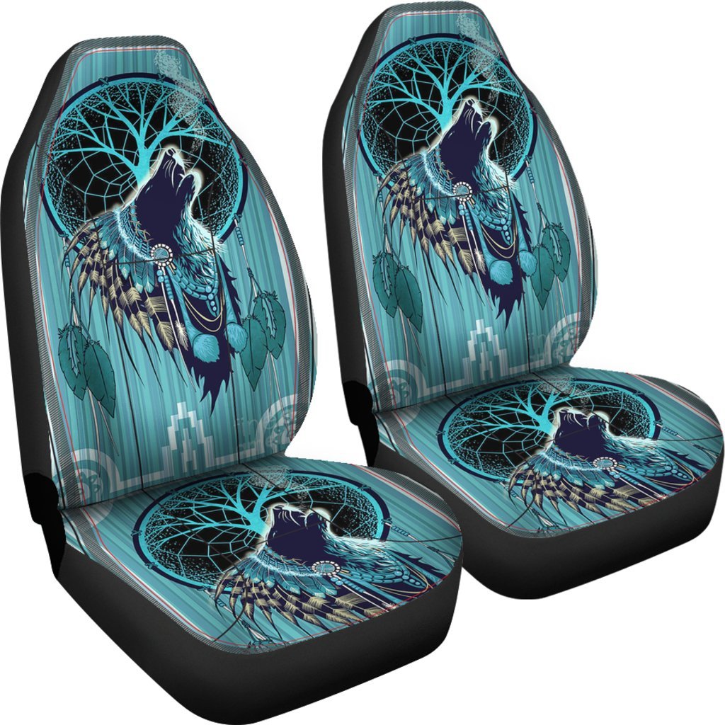 Native American Indian Wolf 3D Car Seat Covers LT10 - Wonder Print Shop