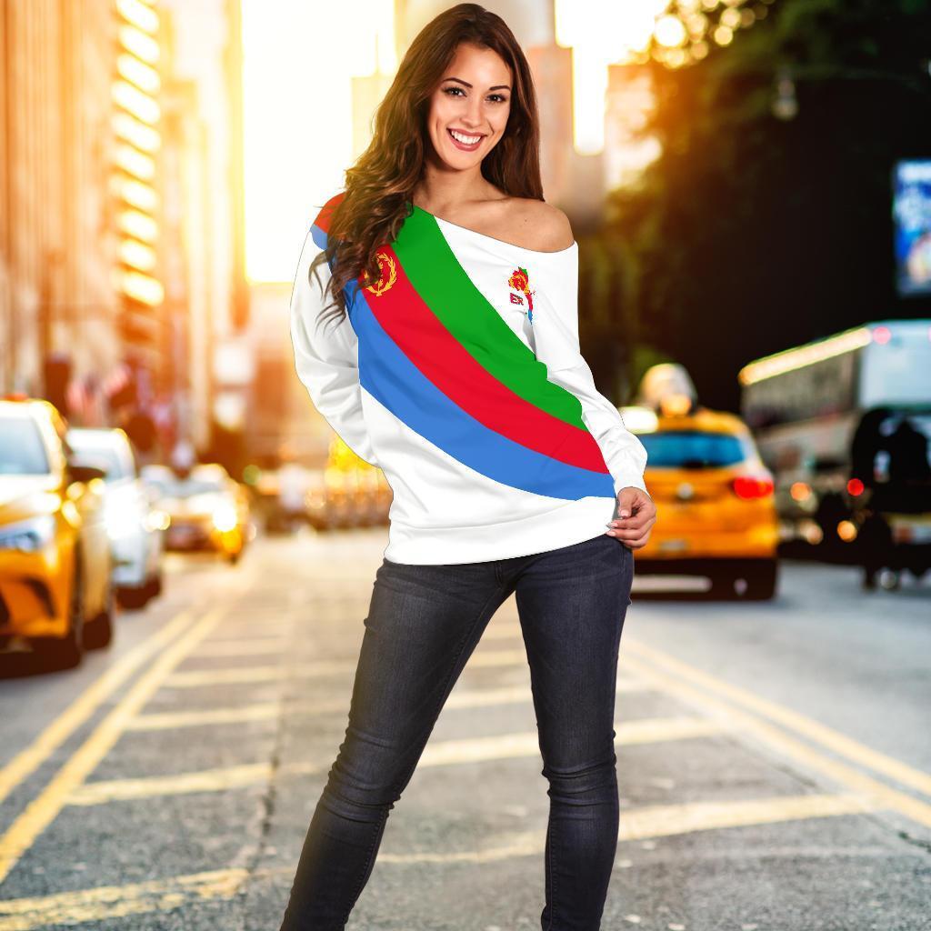 Eritrea Off Shoulder Sweater Special Flag - Wonder Print Shop