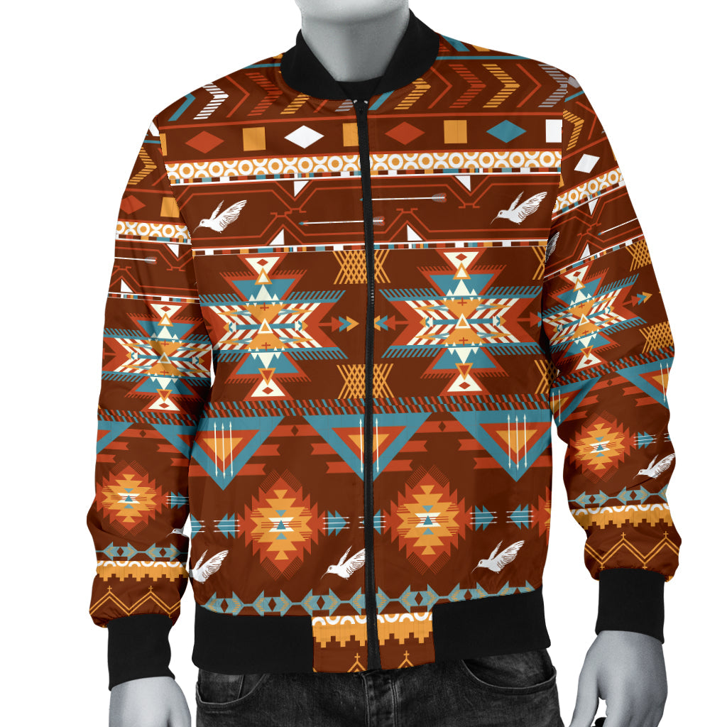 Pattern With Birds Men's Bomber Jacket LT10 - Wonder Print Shop