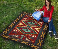 Native Red Yellow Native American Premium Quilt LT10 - Wonder Print Shop