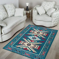 Blue Pink Pattern Native American Area Rug LT10 - Wonder Print Shop