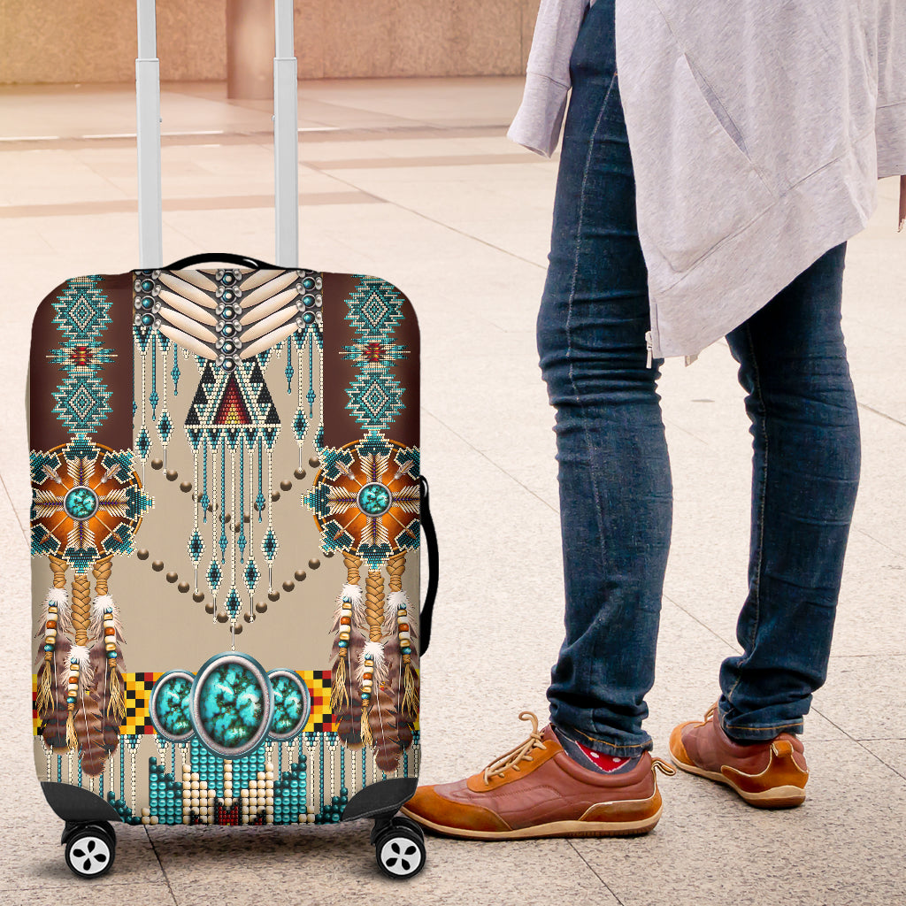 Turquoise Blue Pattern Breastplate Native American Luggage Covers LT10 - Wonder Print Shop