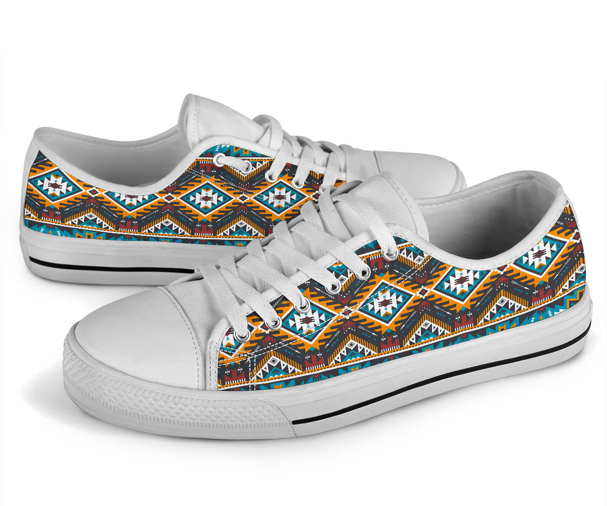 native-american-yellow-aztec-geometric-low-top-shoes