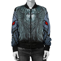 Viking Women's Bomber Jacket, Spiral Wolf Spirit RLT12 - Wonder Print Shop