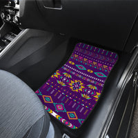 Native American Light Purple Pattern Front Car Mats Set Of 2 LT10 - Wonder Print Shop