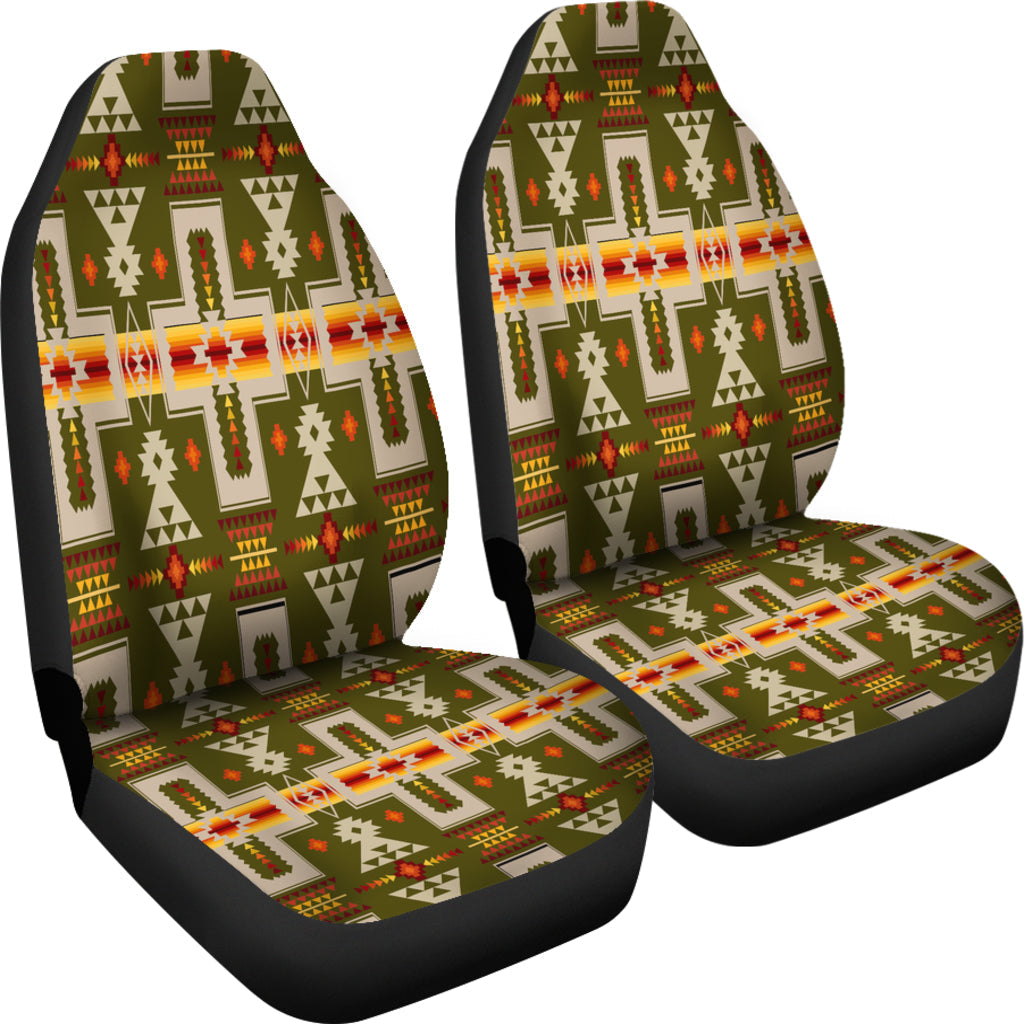 Dark Green Tribe Design Native American Car Seat Covers LT10 - Wonder Print Shop