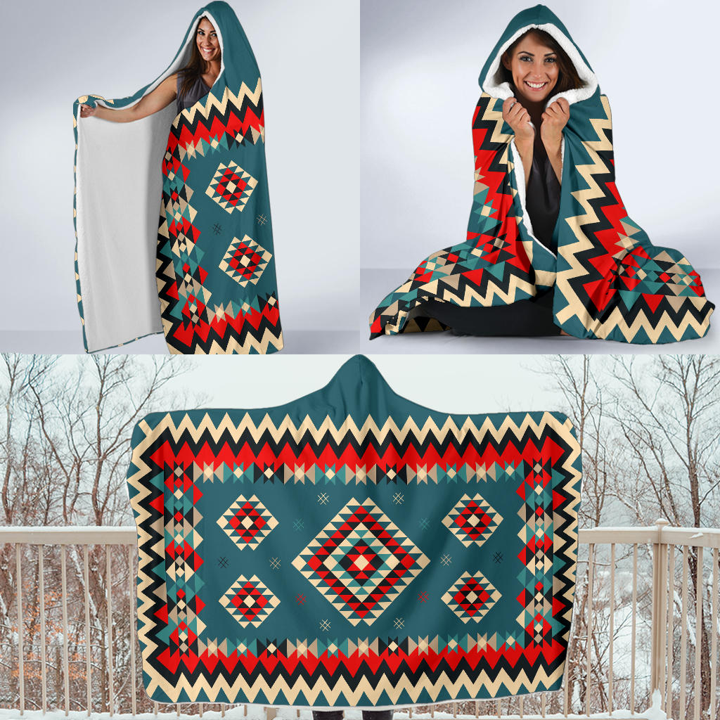 native-american-ethnic-geometric-red-pattern-hooded-blanket