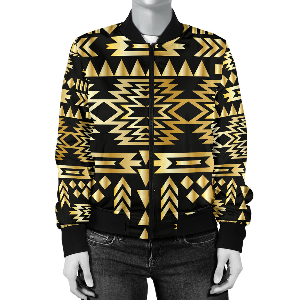 Seamless Yellow Pattern Women's Bomber Jacket LT10 - Wonder Print Shop