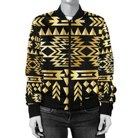 Seamless Yellow Pattern Women's Bomber Jacket LT10 - Wonder Print Shop