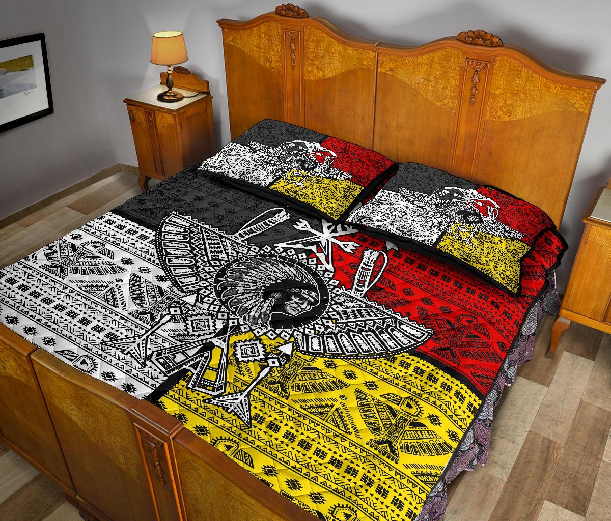 Tribe Chief Thunderbird Pattern Native American Quilt Bed Set LT10 - Wonder Print Shop