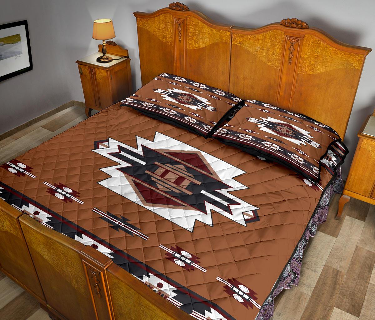Native Temple Pattern Native American Quilt Bed Set LT10 - Wonder Print Shop