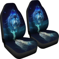 Light Rays Wolf Car Seat Covers LT10 - Wonder Print Shop