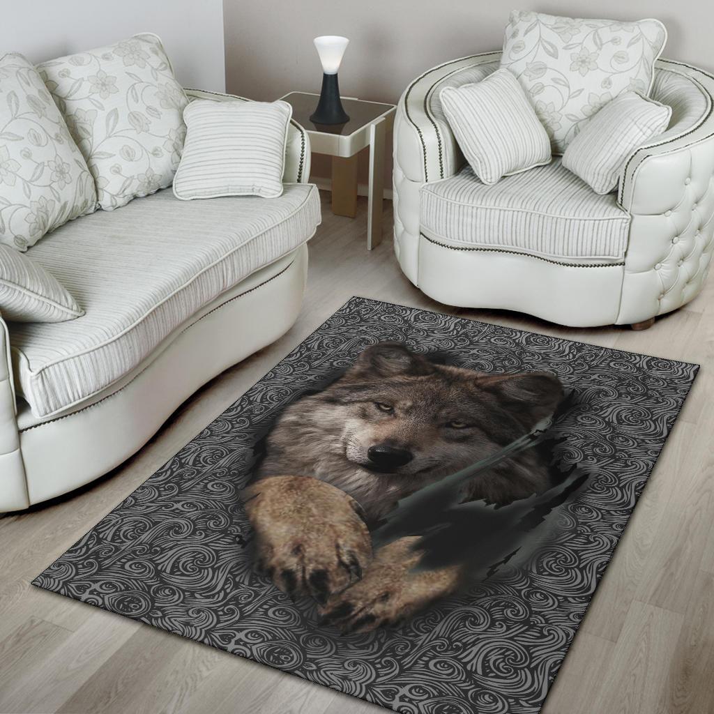Wolf Escape Native American Area Rug LT10 - Wonder Print Shop