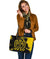 Viking Large Leather Tote Bag, Loki Bound Triskele Rune Gold RLT12 - Wonder Print Shop
