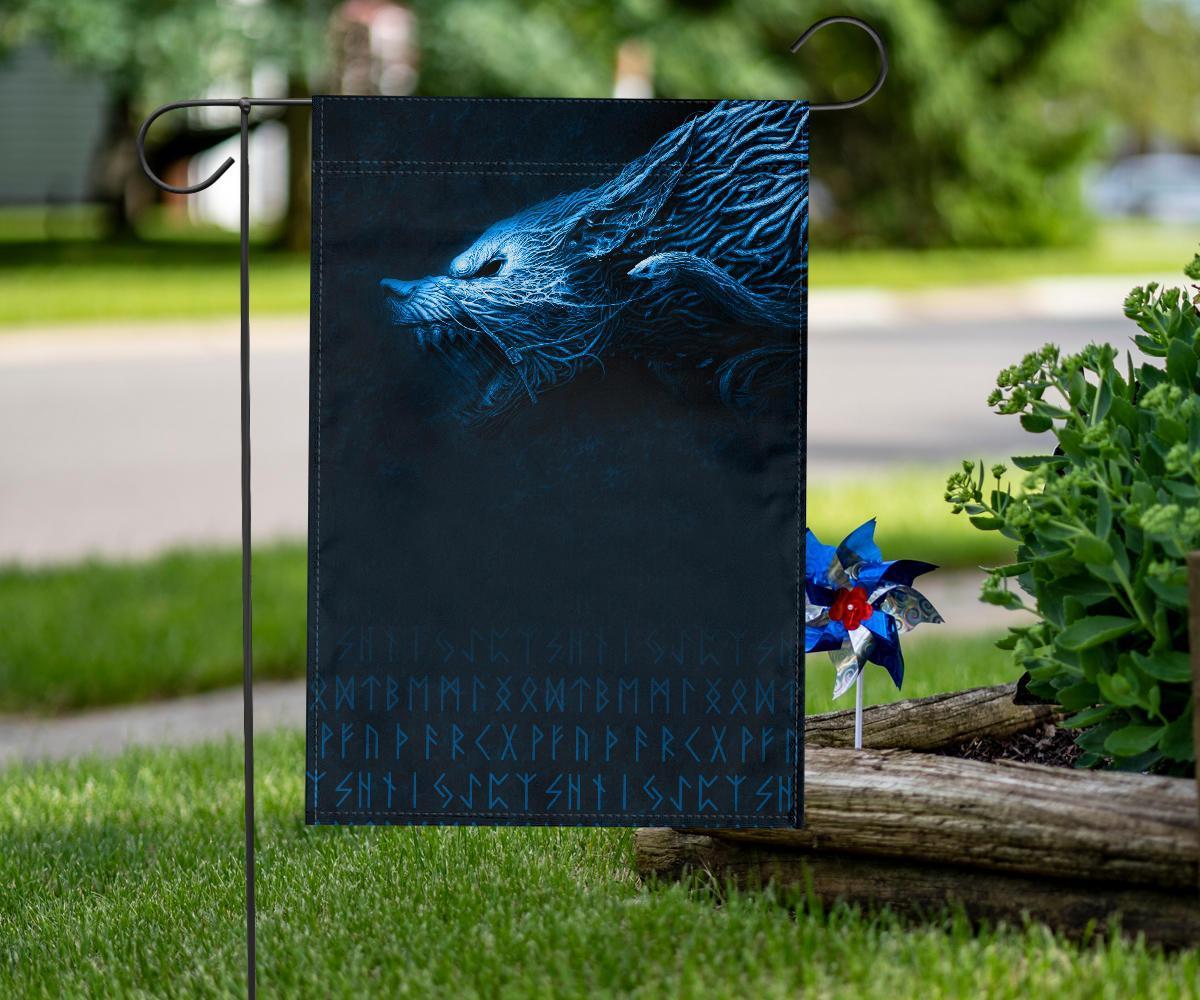 Viking Flag, Fenrir Wolf RLT12 - Wonder Print Shop