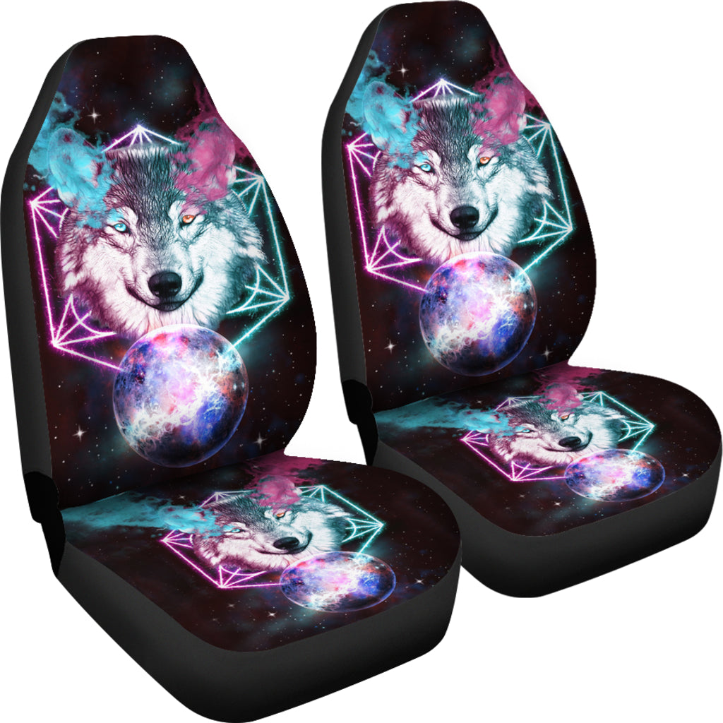 Wolf and Smoke Galaxy Car Seat Covers LT10 - Wonder Print Shop