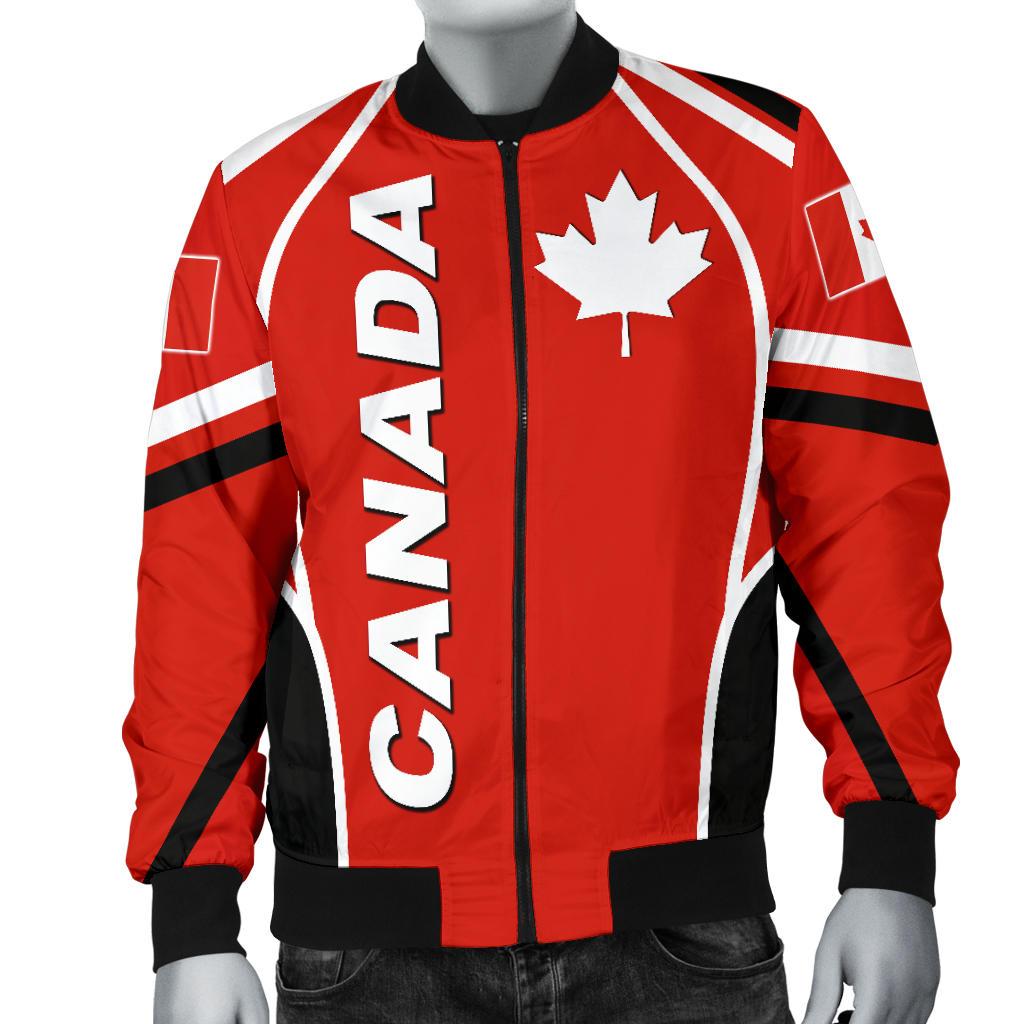 Canada Men's Bomber Jacket- Canadian Maple Leaf Sport Style - Wonder Print Shop