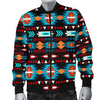 Light Neon Blue Pattern Men's Bomber Jacket LT10 - Wonder Print Shop