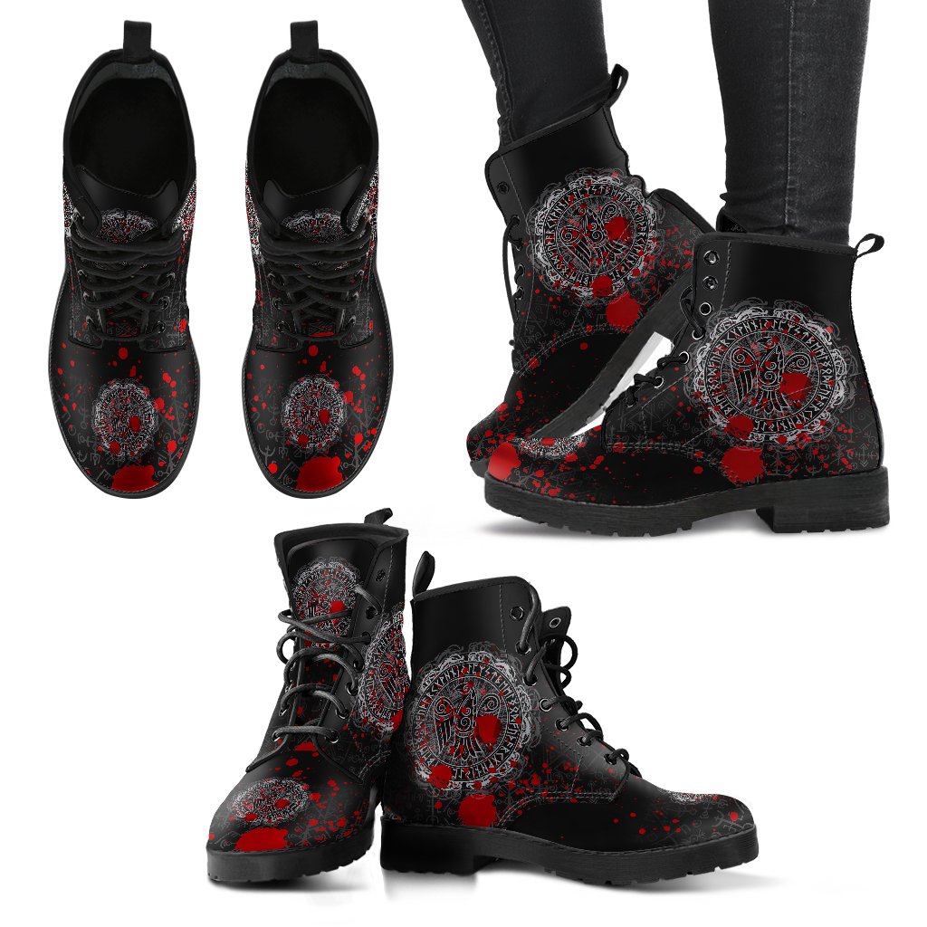 viking-leather-boots-raven-celtic-tattoo-blood