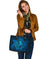 Viking Large Leather Tote Raven Odin Celtic Cyan RLT12 - Wonder Print Shop