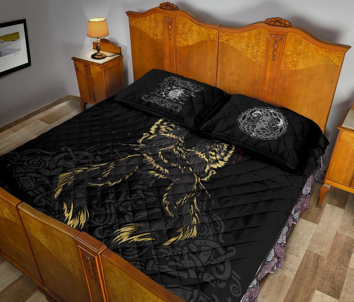 Viking The Wolves Skoll and Hati Quilt Bed Set RLT12 - Wonder Print Shop