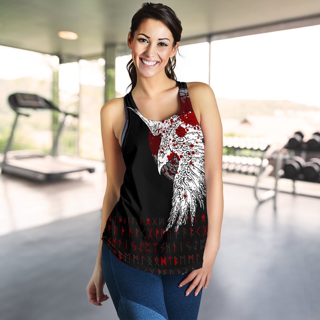 Viking Women's Racerback Tank - Mystical Raven Tattoo Blood RLT12 - Wonder Print Shop