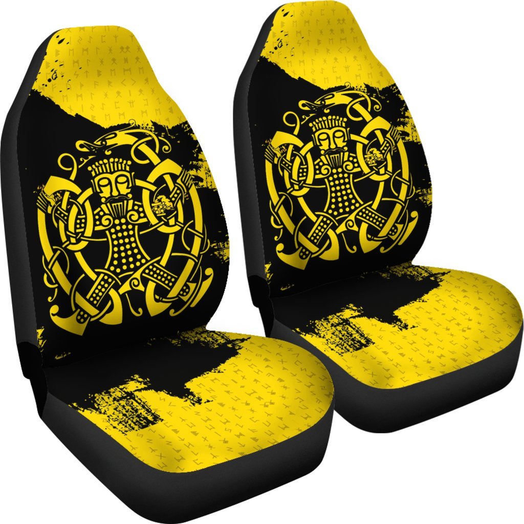Viking Car Seat Cover, Loki Bound Triskele Rune Gold RLT12 - Wonder Print Shop