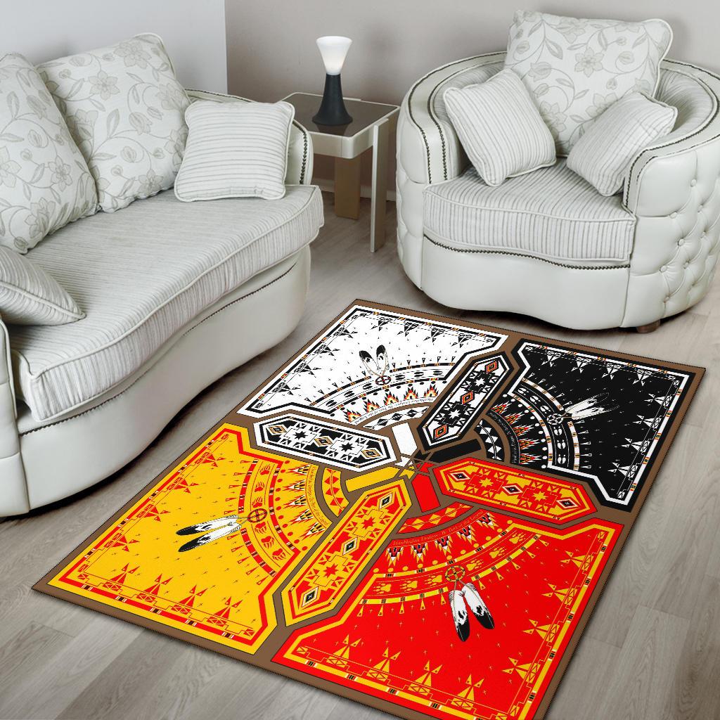 Medicine Wheels Native American Design Area Rug LT10 - Wonder Print Shop