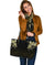 Viking Large Leather Tote, Fenrir Raven and Vegvisir Tattoo Yellow RLT12 - Wonder Print Shop