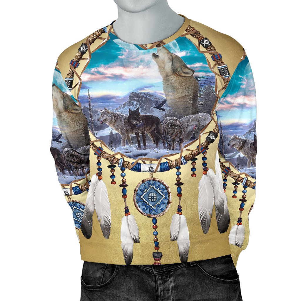 Wolves Dreamcatcher Native American 3D Sweatshirt LT10 - Wonder Print Shop