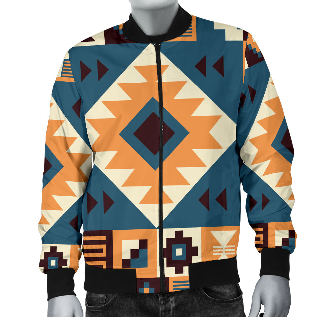 Navy Arrow Pattern Men's Bomber Jacket LT10 - Wonder Print Shop