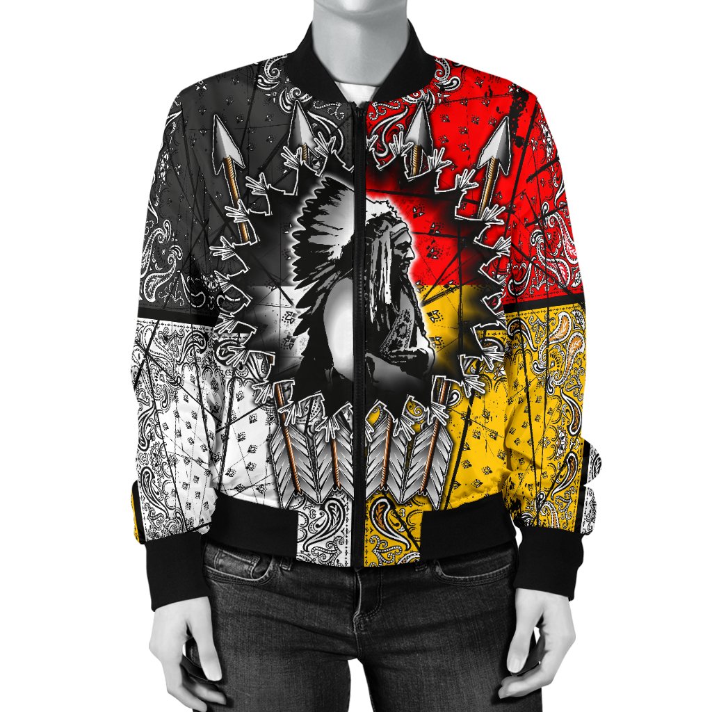 Chief Arrow Native American Women's Bomber Jacket LT10 - Wonder Print Shop
