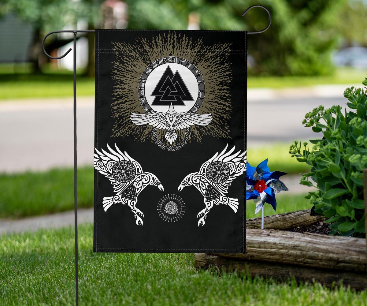 Viking Garden Flag Raven, Valknut and Vegvisir RLT12 - Wonder Print Shop