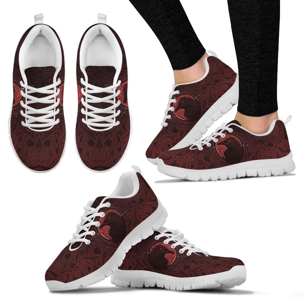 Viking Sneakers, Ethnic Odin Raven Red RLT12 - Wonder Print Shop